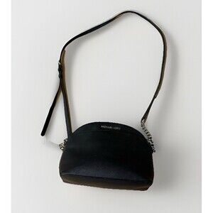 Michael Kors Jet Set Emmy Saffiano Small Black Leather Crossbody Purse